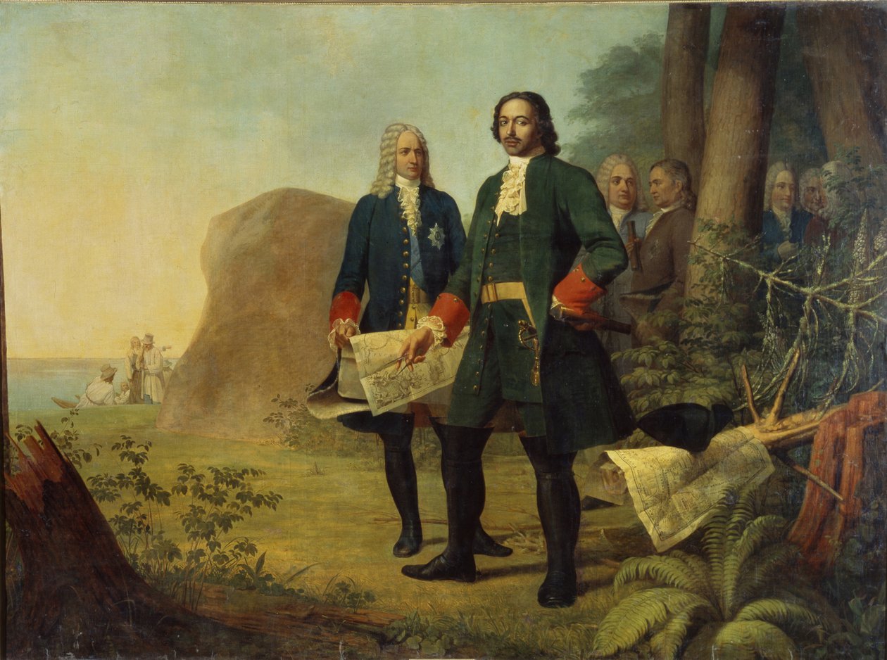 彼得大帝。圣彼得堡成立，1838年 作者 Aleksei Gavrilovich Venetsianov