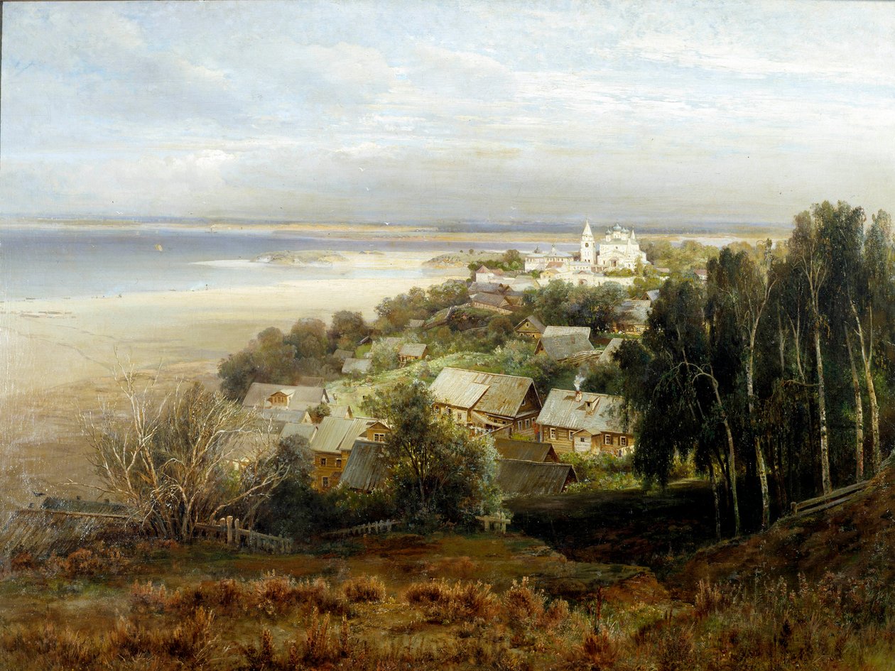 佩乔尔斯克修道院。 阿列克谢·萨夫拉索夫 (Savrasov) 的绘画 (1830-1897) 作者 阿列克谢·康德拉季耶维奇·萨夫拉索夫