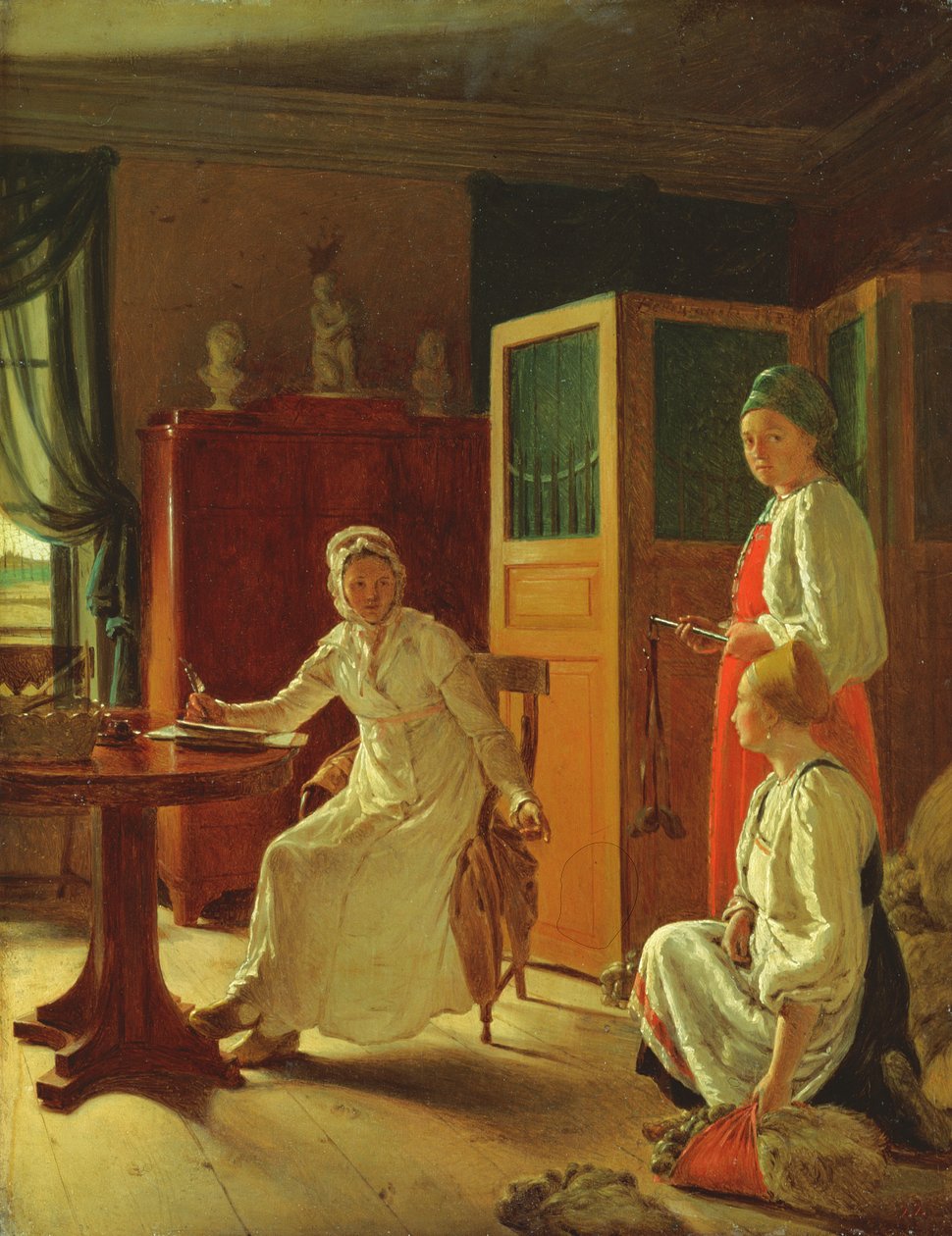 1823年庄园夫人的早晨 作者 Aleksei Gavrilovich Venetsianov