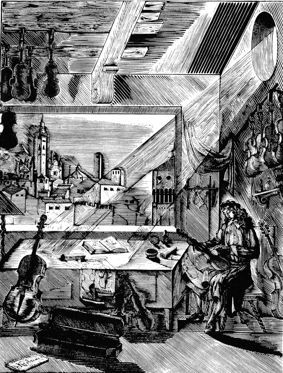 1926年，意大利乐器制造商Antonio Stradivari在他的工作室里。 作者 亚历山大·克拉夫琴科（Aleksey Kravchenko）