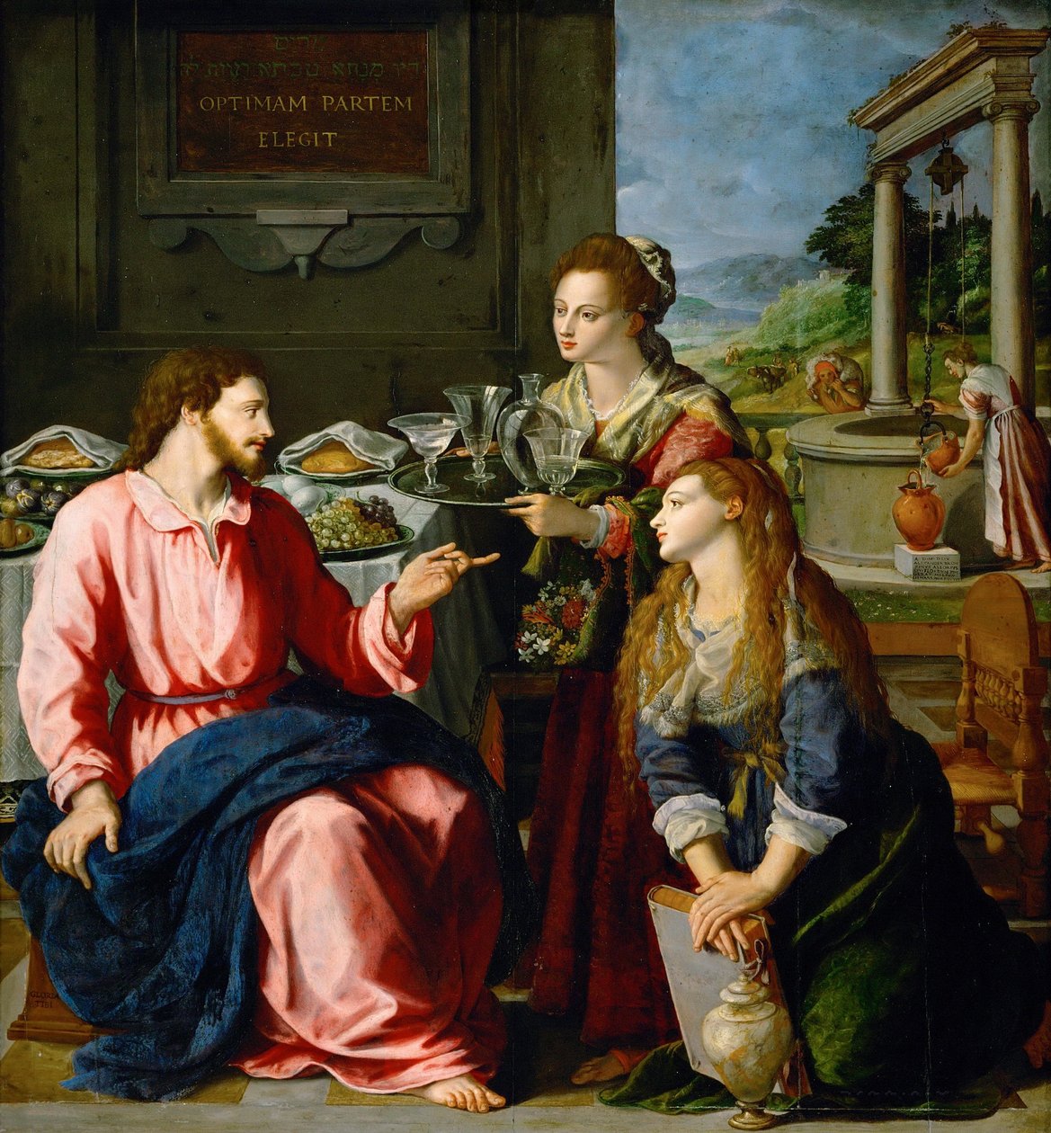基督与玛丽和玛莎 作者 亚历山德罗·阿洛里（Alessandro Allori）