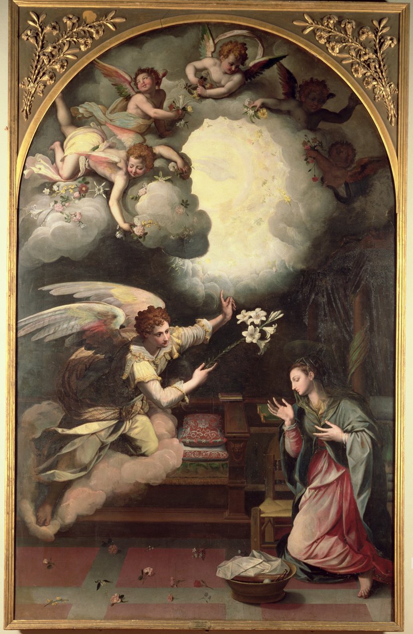 天使报喜，1579年 作者 亚历山德罗·阿洛里（Alessandro Allori）