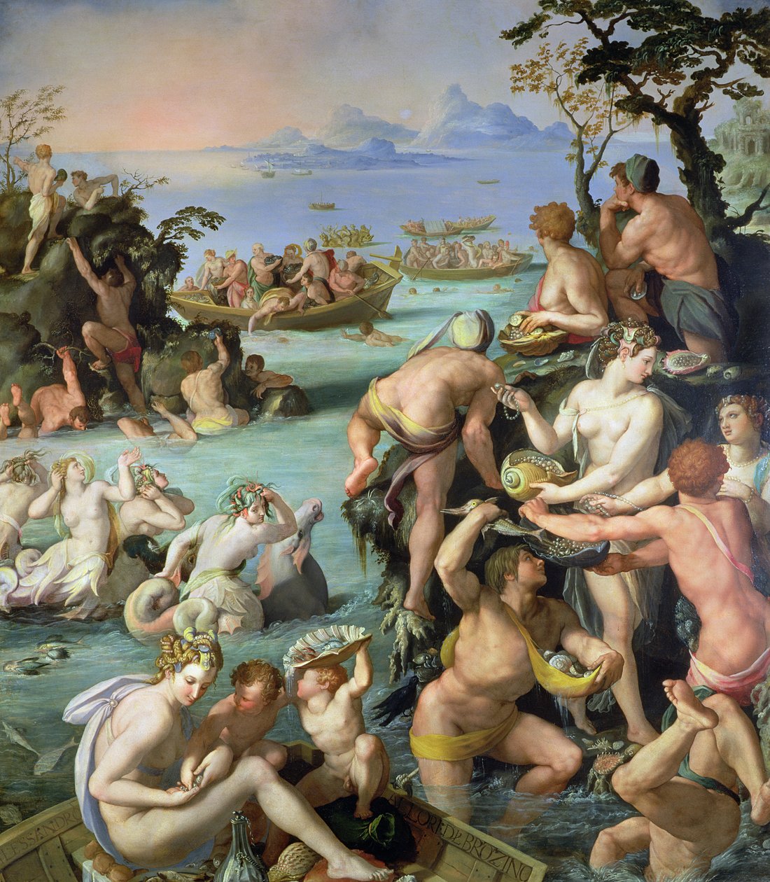 珍珠渔民，1572年（石板） 作者 亚历山德罗·阿洛里（Alessandro Allori）
