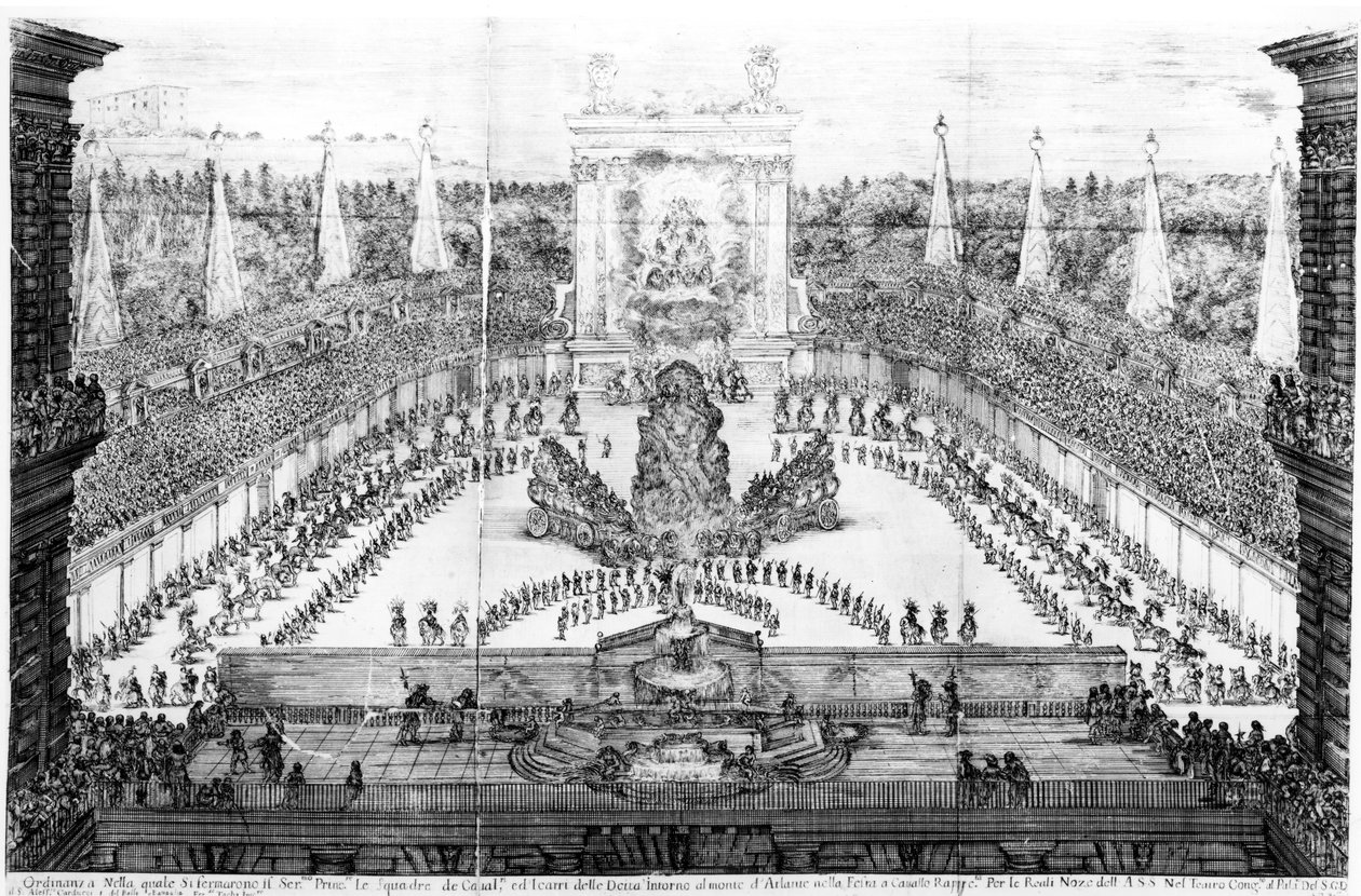 1661年由Stefano della Bella雕刻的奥西尔的Cosimo III de&39;Medici和Margherita Luisa婚姻的Atlas选美 作者 亚历山德罗·卡杜奇（Alessandro Carducci）
