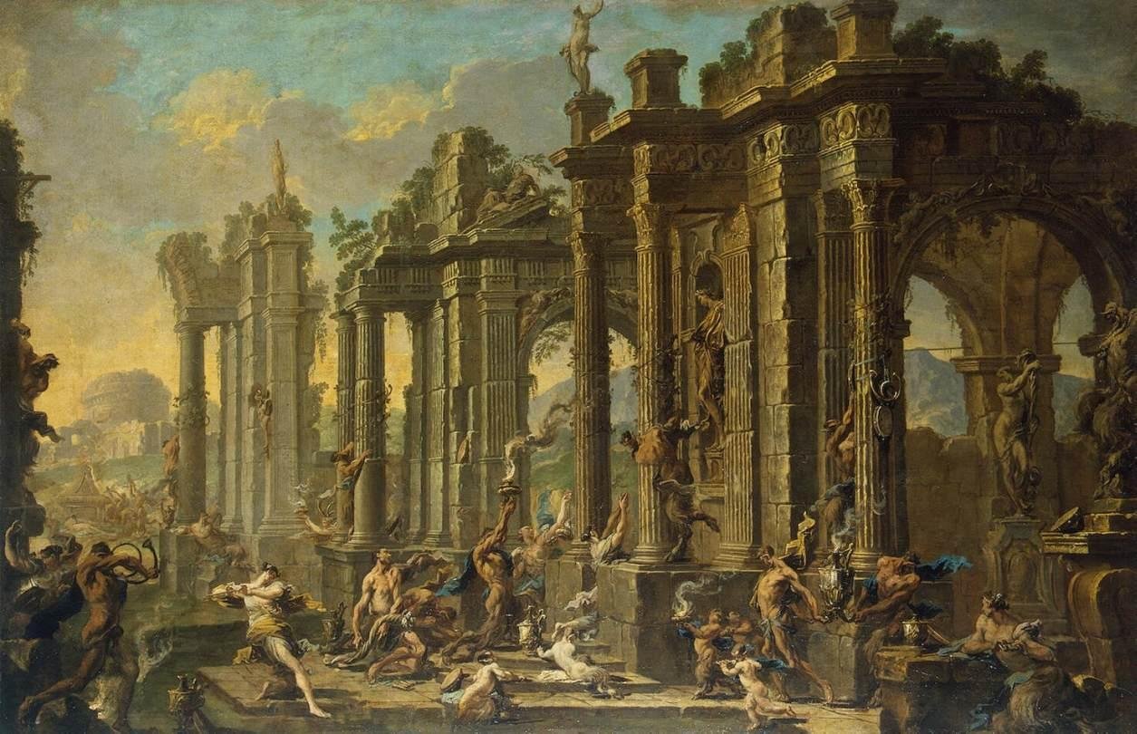 Bacchanalian场景 作者 亚历山德罗·麦格纳斯科（Alessandro Magnasco）
