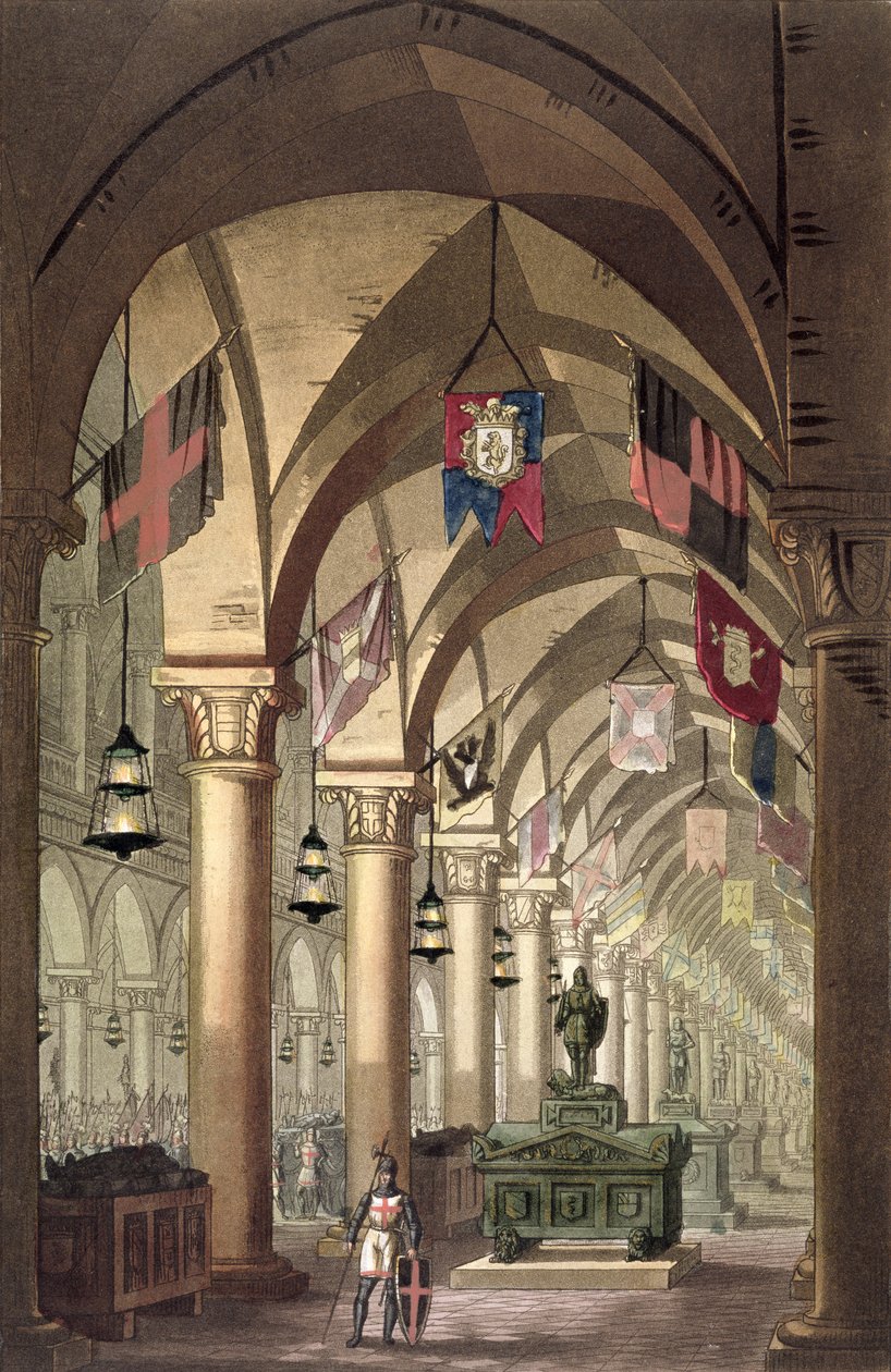 圣殿骑士团的墓葬，1820-39（aquatint） 作者 亚历山德罗·桑基里科（Alessandro Sanquirico）