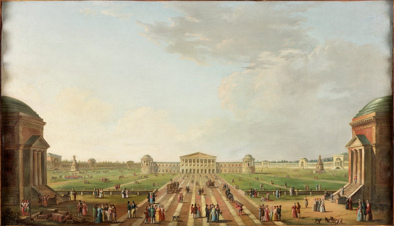 预计的Foro Bonaparte，米兰，c.1800的看法 作者 亚历山德罗·桑基里科（Alessandro Sanquirico）