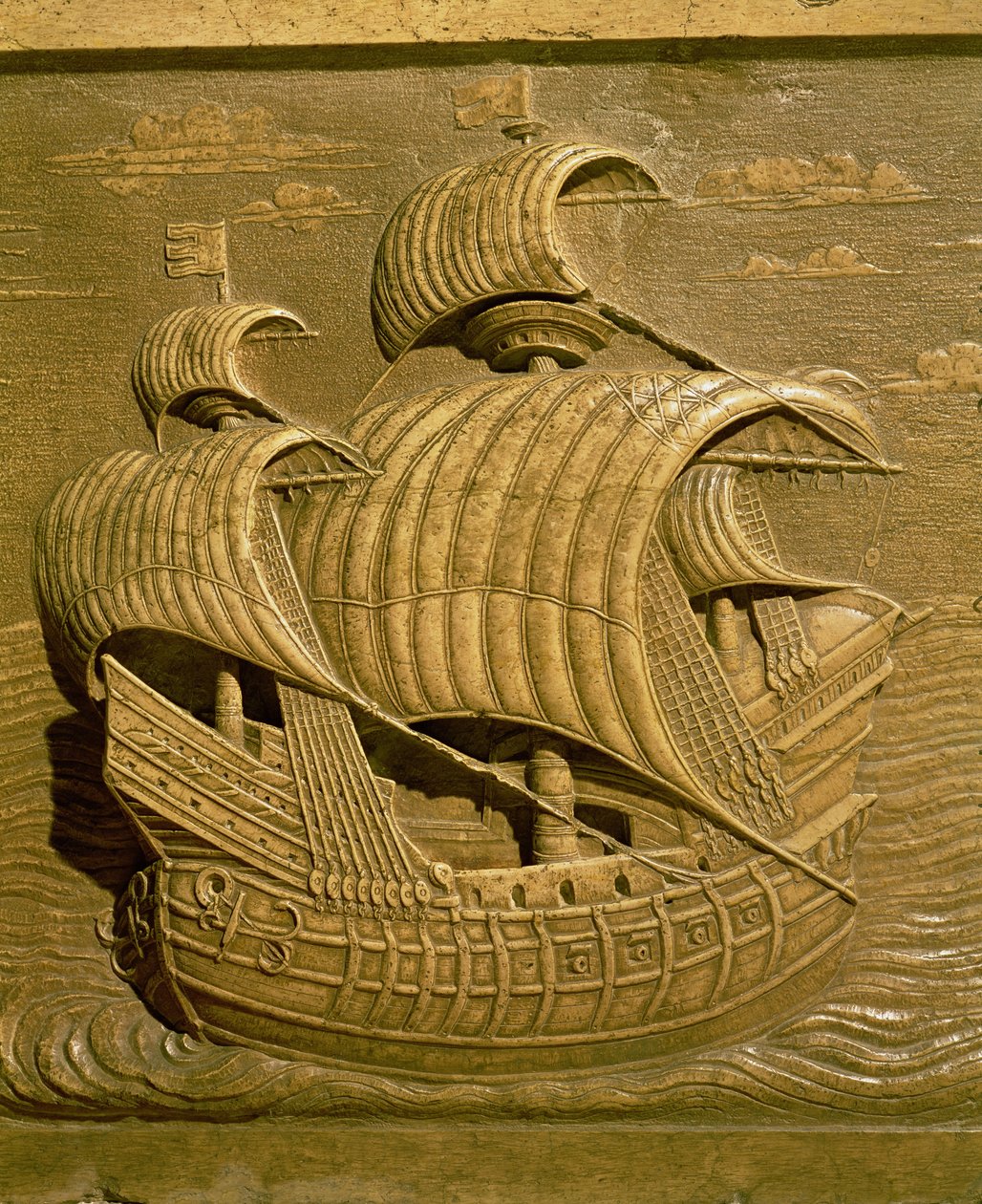 救济描绘了亚历山德罗·康塔里尼之墓的威尼斯大帆船（d.1553） 作者 亚历山德罗维多利亚