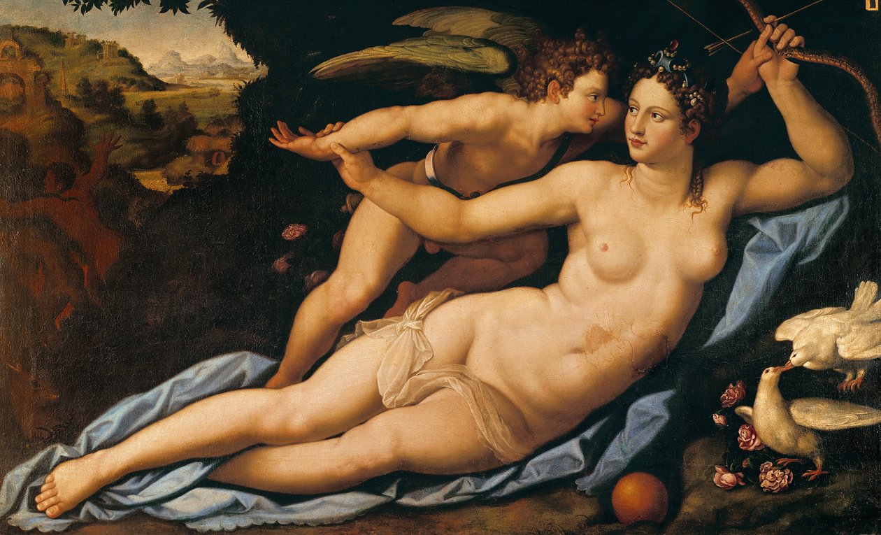 金星和丘比特 作者 亚历山德罗·阿洛里（Alessandro Allori）