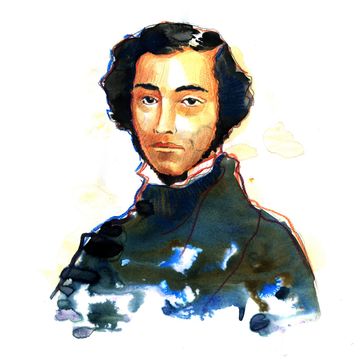 查尔斯-亚历克西斯-亨利·克莱拉尔·德·托克维尔 (Charles-Alexis-Henri Clerel de Tocqueville) (1805-59) - 亚历克西斯·德·托克维尔 (Alexis Charles Henri Cleral de Tocqueville) (1805 - 1859) 的肖像，法国历史学家和政治家 作者 亚历山德罗·洛纳蒂