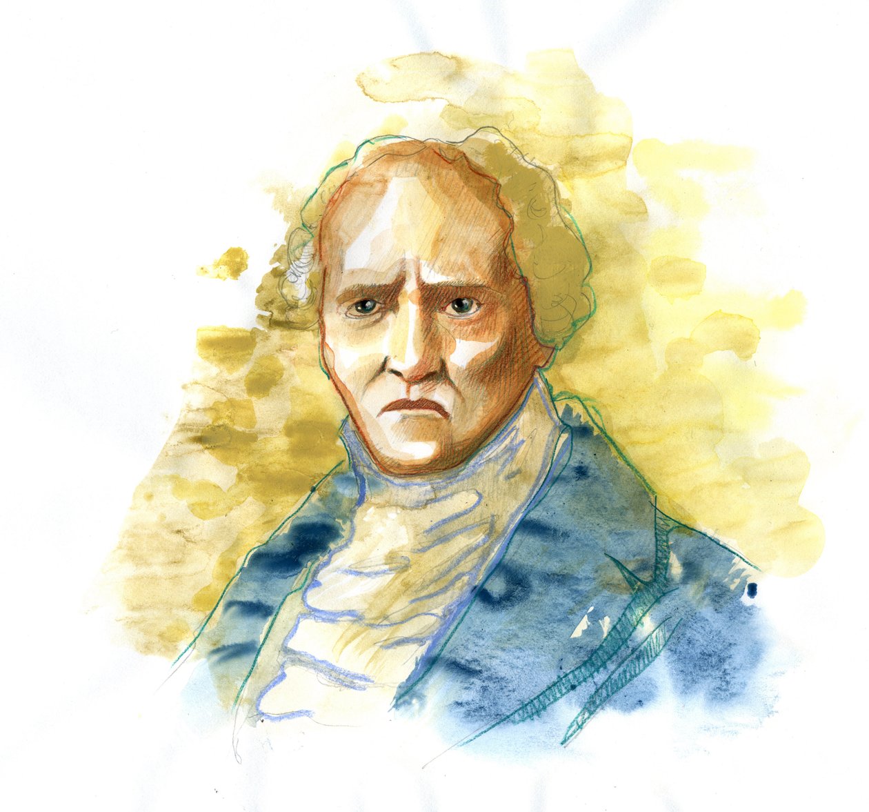 查尔斯·傅里叶（1772-1837）。 英国哲学家和经济学家 - - 亚历山德罗·洛纳蒂 (Alessandro Lonati) 插图 作者 亚历山德罗·洛纳蒂