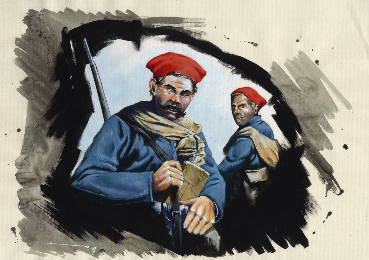 第一次世界大战 1914-1918：战壕中法国军队的阿尔及利亚士兵 作者 亚历山德罗·洛纳蒂