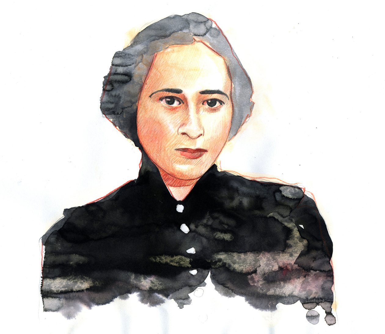 汉娜·阿伦特（Hannah Arendt，1906-1975），德国政治学家和哲学家，入籍美国 - 亚历山德罗·洛纳蒂 (Alessandro Lonati) 插图 作者 亚历山德罗·洛纳蒂