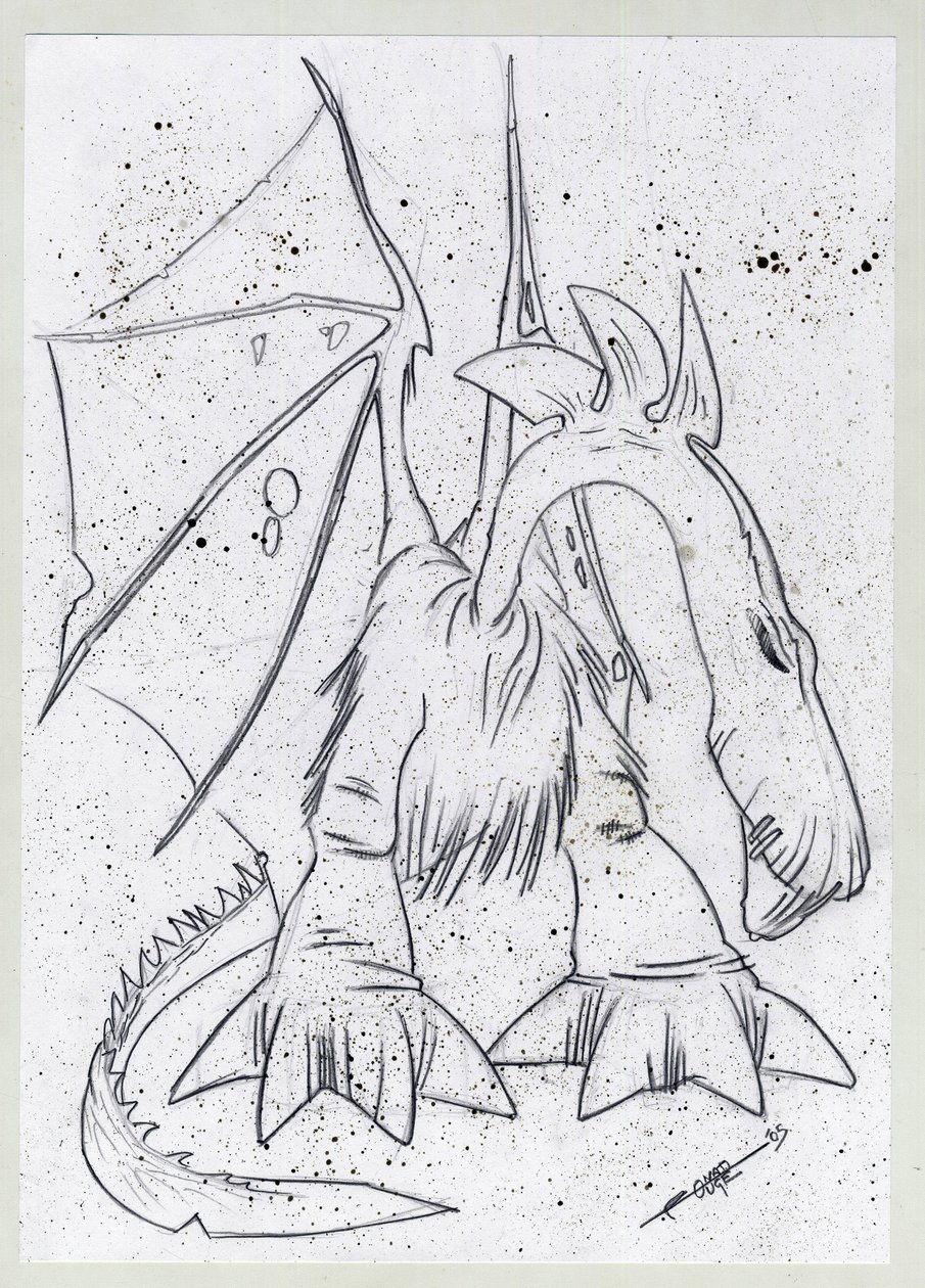 奇幻插画的传奇动物：龙。 作者 亚历山德罗·洛纳蒂