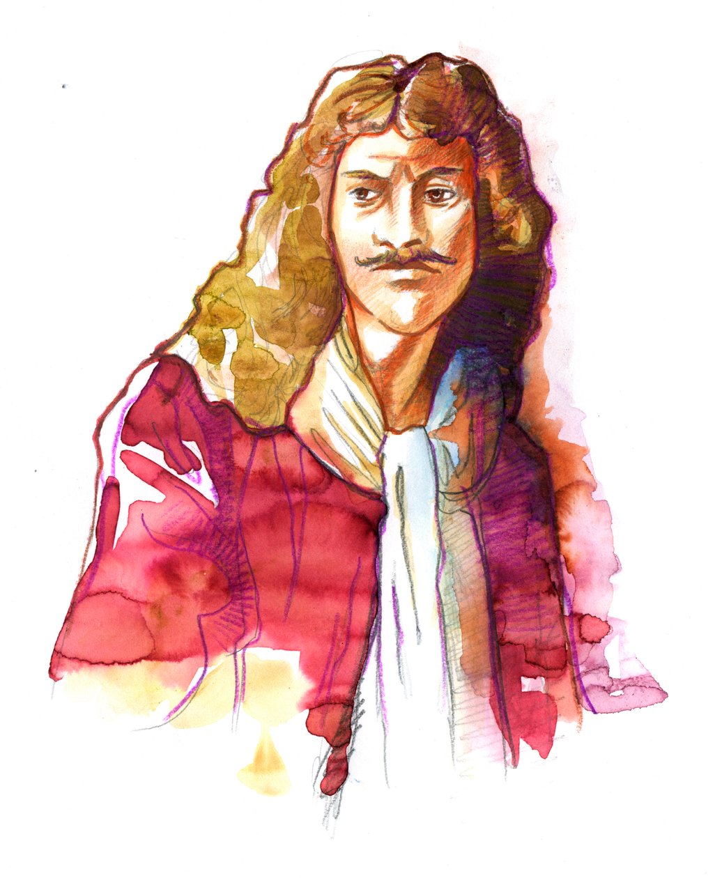 Portrait of Jean Baptiste Poquelin, dit Moliere (1622-1673)（英国剧作家兼演员让-巴蒂斯特·波克兰的肖像，绰号莫里哀） 作者 亚历山德罗·洛纳蒂