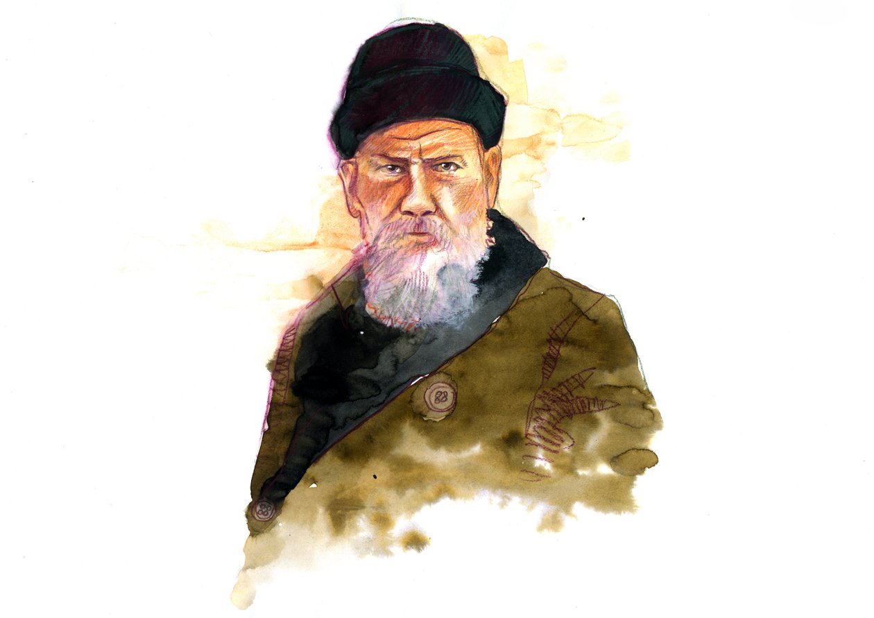 Portrait of the Russian writer Lev Nikolayevich (Leo or Leon Tolstoy) (Tolstoi) (1828-1910) (Portrait of the Author Lev N Tolstoy) 作者 亚历山德罗·洛纳蒂