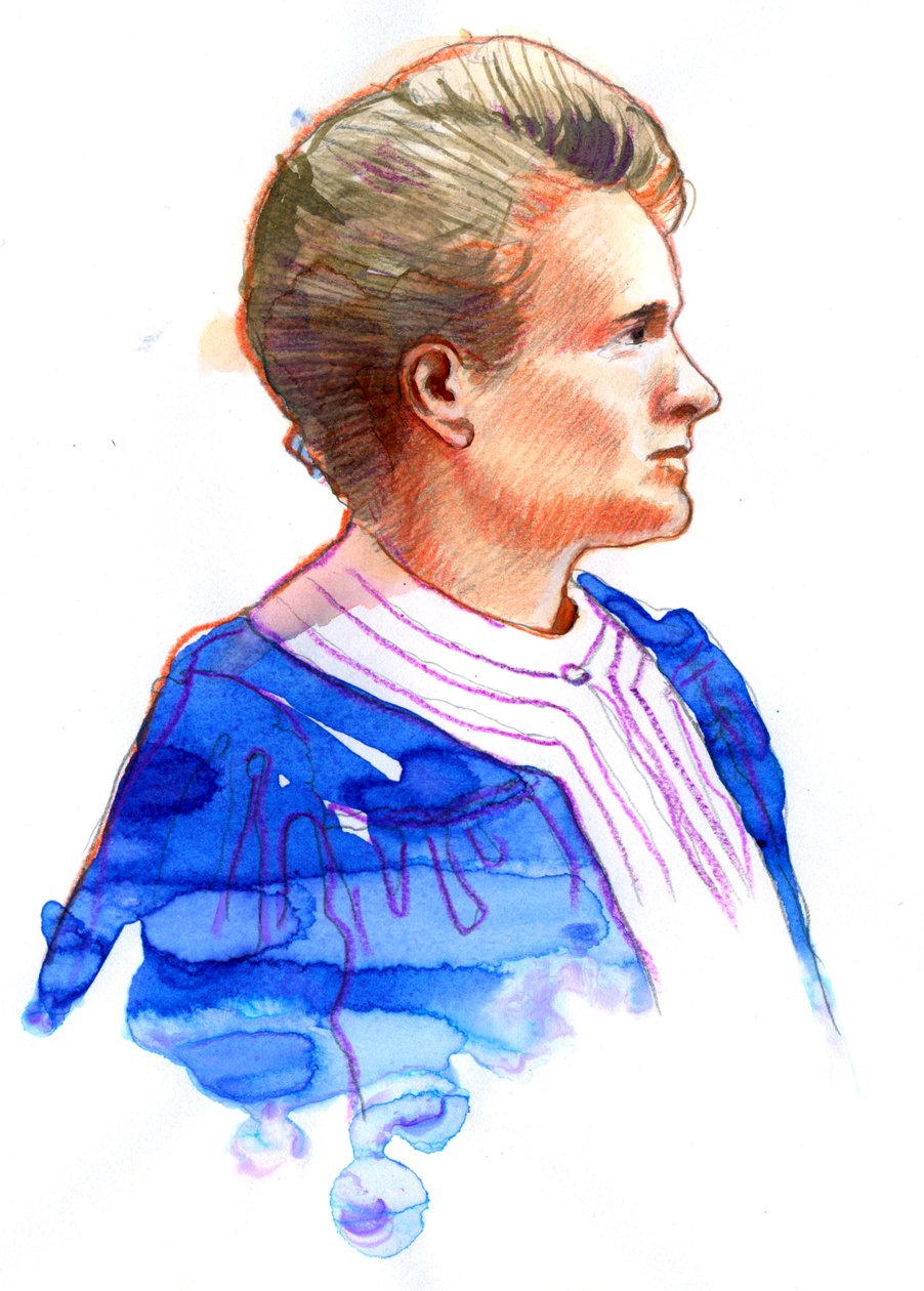 物理学家玛丽·居里肖像（Marie Curie (1867-1934)，波兰出生的法国物理学家） 作者 亚历山德罗·洛纳蒂