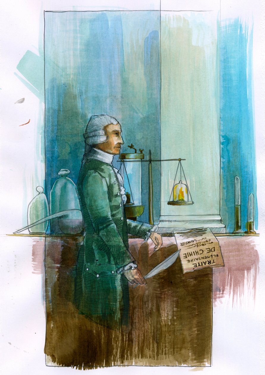 安托万·拉瓦锡（Antoine Lavoisier，1743-1794）法国化学家、哲学家和经济学家的代表（法国贵族和化学家安托万·拉瓦锡的肖像）亚历山德罗·洛纳蒂（Alessandro Lonati）插图 作者 亚历山德罗·洛纳蒂