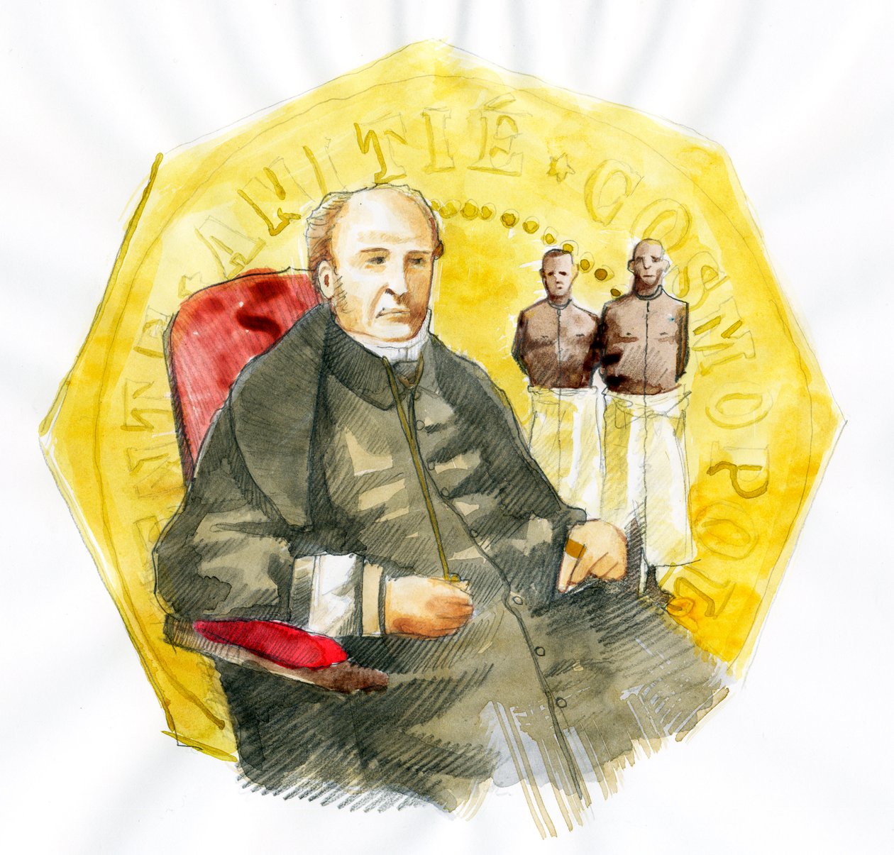 维克多·舍尔彻（Victor Schoelcher，1804-1893）法国政治家的代表（法国废奴主义作家维克多·舍尔彻的肖像）亚历山德罗·洛纳蒂（Alessandro Lonati）插图 作者 亚历山德罗·洛纳蒂