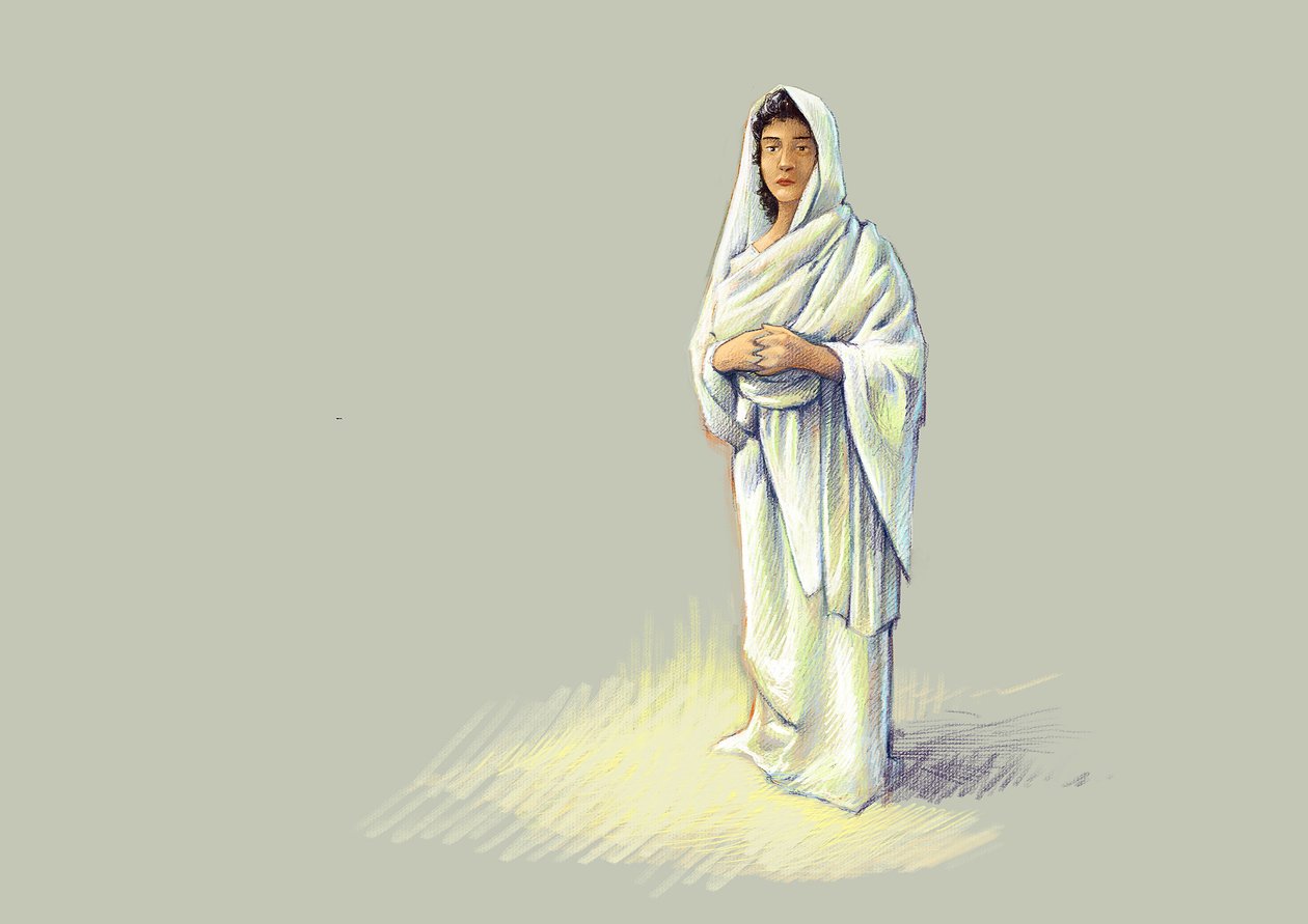 罗马古物：罗马妇女的形象 - 亚历山德罗-洛纳蒂的绘画作品 作者 亚历山德罗·洛纳蒂