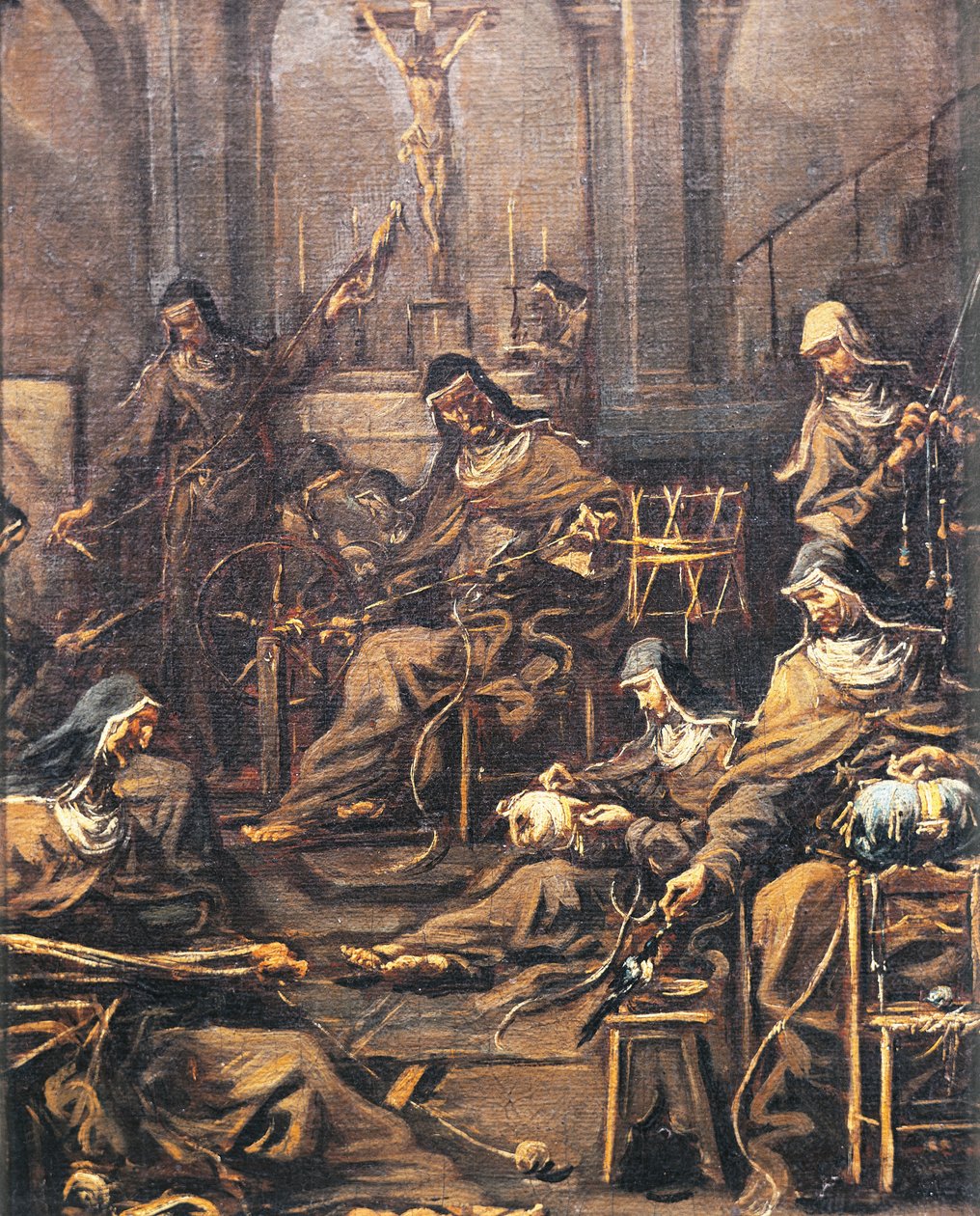 Nuns spinning and embroidering, by Alessandro Magnasco, known as Lissandrino (1667-1749) 作者 亚历山德罗·麦格纳斯科（Alessandro Magnasco）