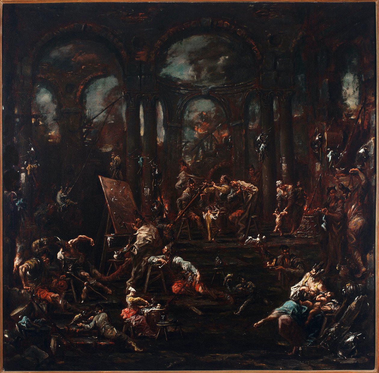 The beggar painter (oil on canvas 作者 亚历山德罗·麦格纳斯科（Alessandro Magnasco）