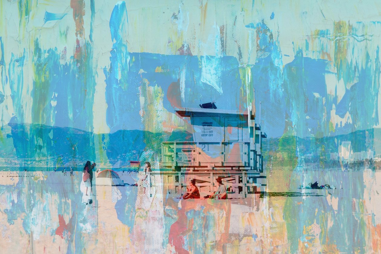 beach station,2019,(collage) 作者 亚历克斯·卡明克