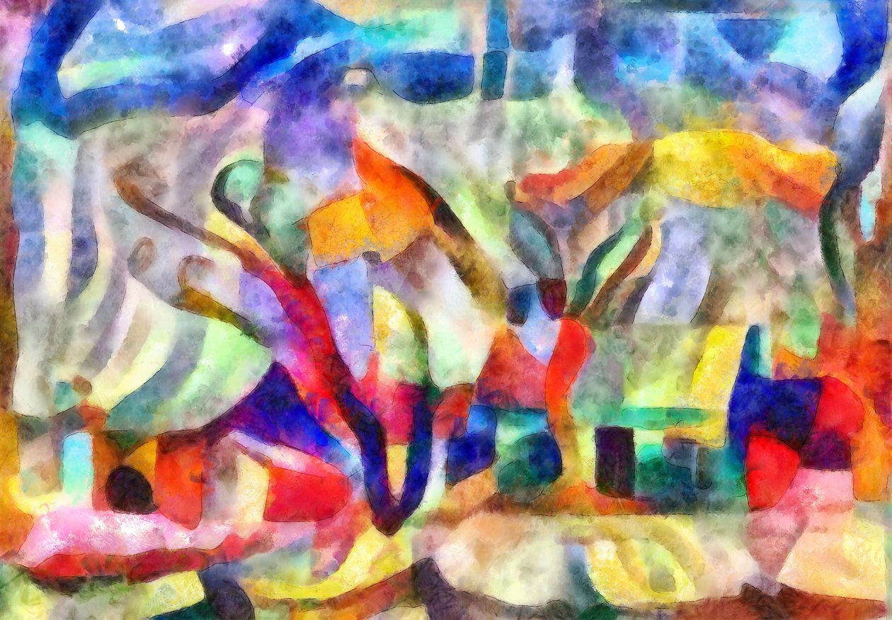 在花园里，2017年，（混合媒体） 作者 亚历克斯·卡明克