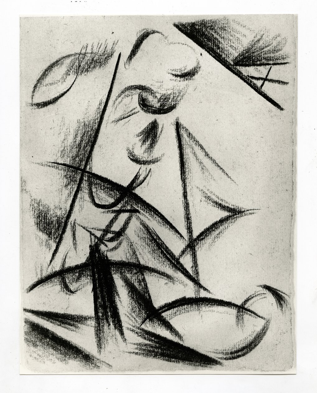 建筑，c.1914-15（纸上木炭） 作者 亚历山大博戈马佐夫