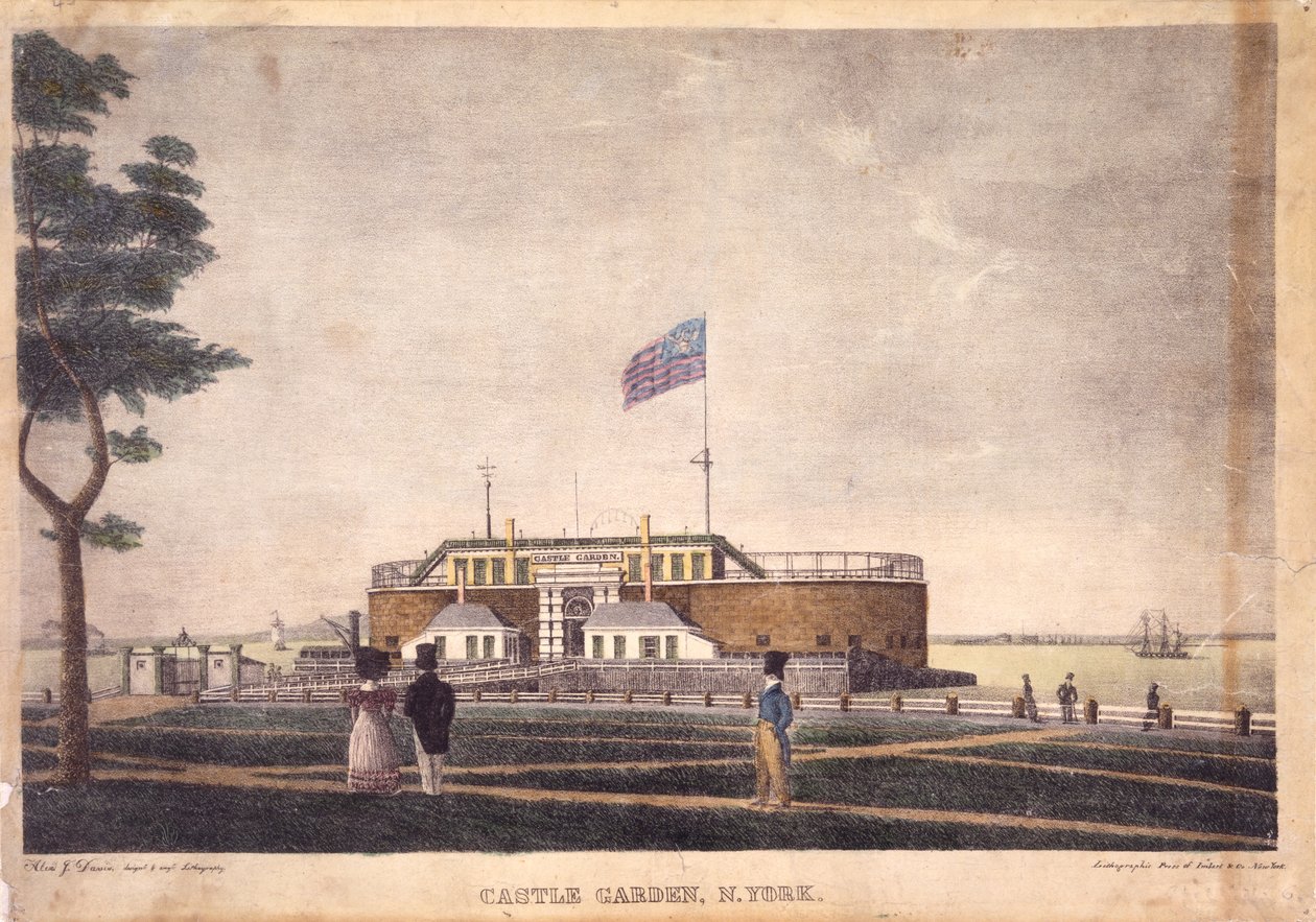 Castle Garden，N。York，c.1825-1835 作者 亚历山大杰克逊戴维斯