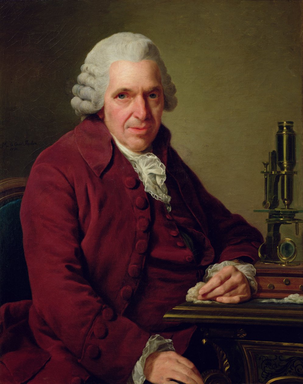 Louis Jean Marie Daubenton的肖像（1716-1800）1791 作者 亚历山大·罗斯林