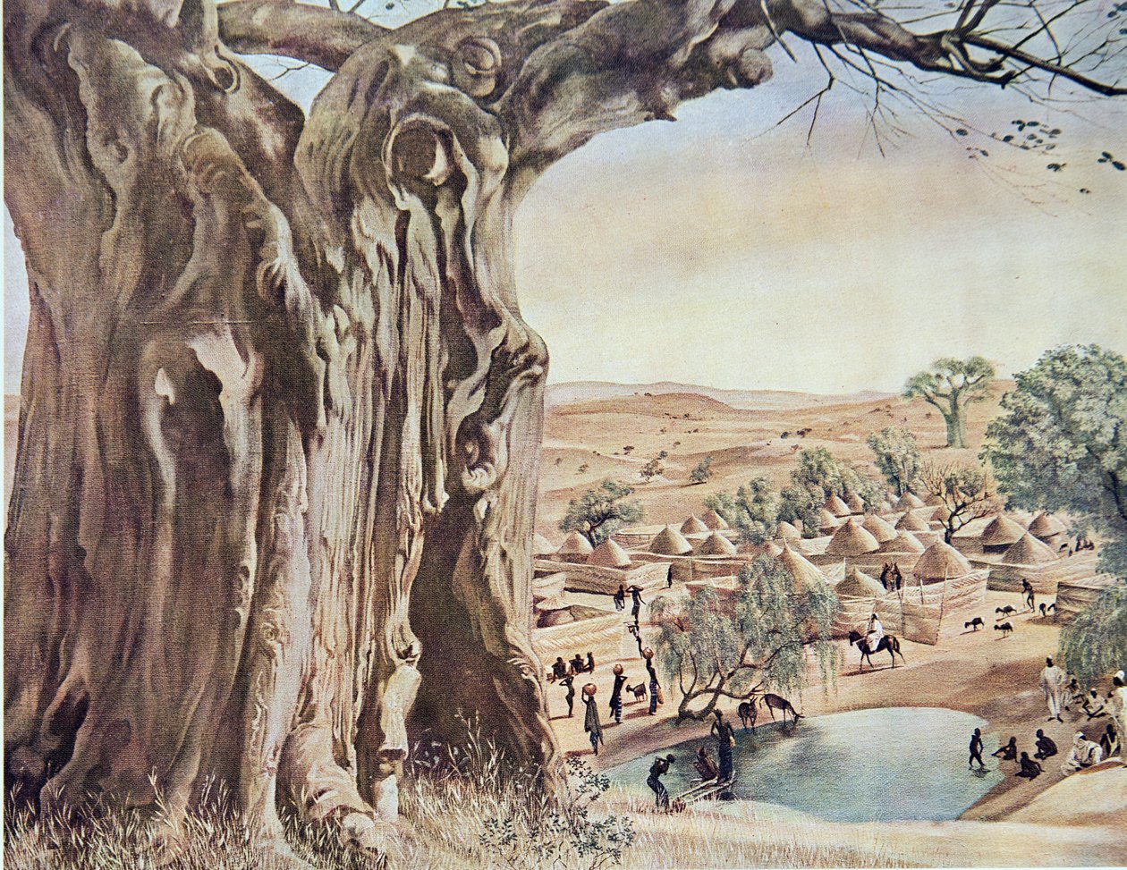 来自非洲绘画和绘画的猴面包树（苏丹），在非洲雪铁龙中心探险期间执行，第二次是Haardt Audouin-Dubreuil任务，酒吧。巴黎，1927年 作者 亚历山大·雅科夫列夫