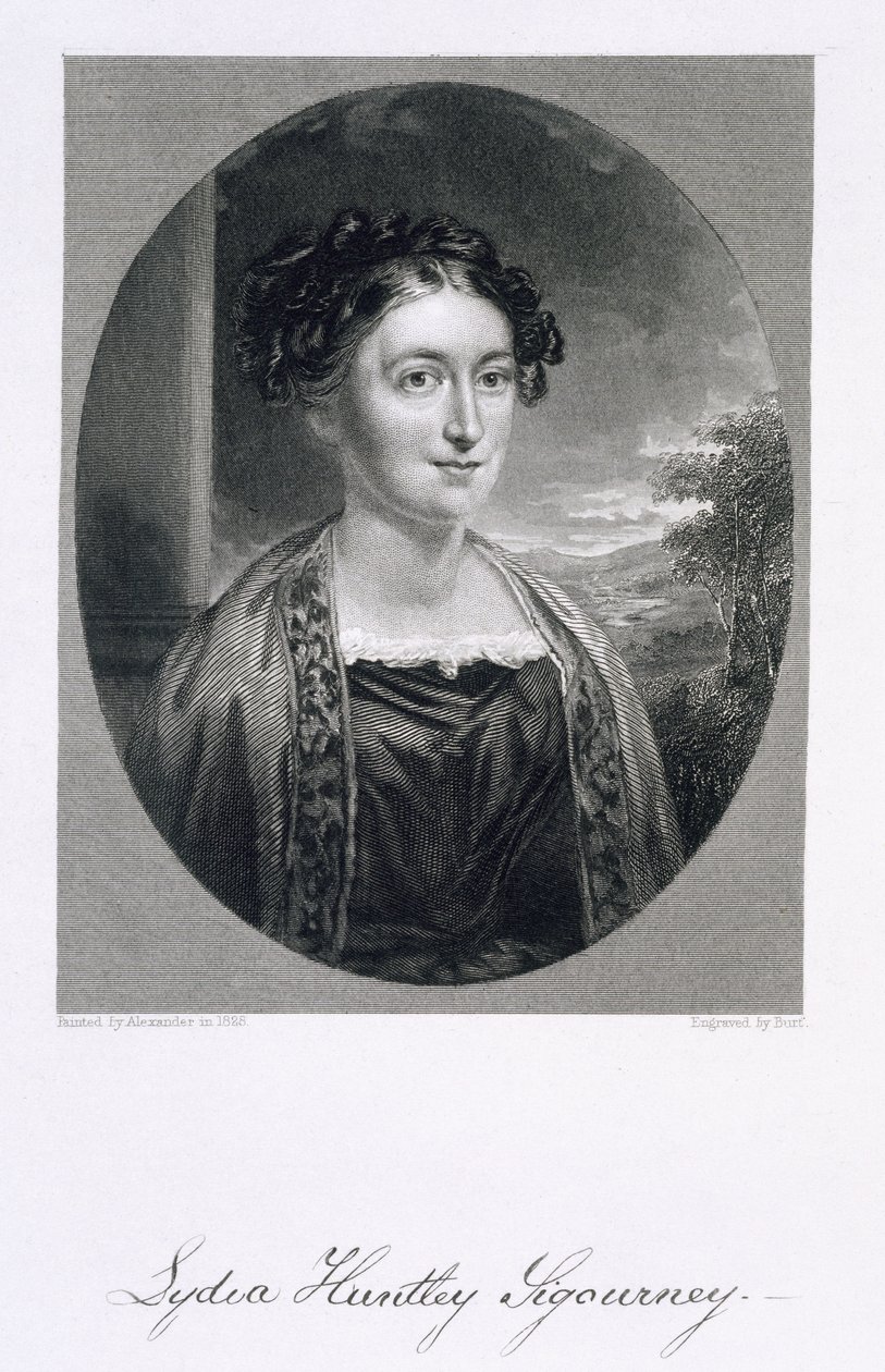 Lydia Huntley Sigourney（1791-1865），由伯特雕刻 作者 亚力山大