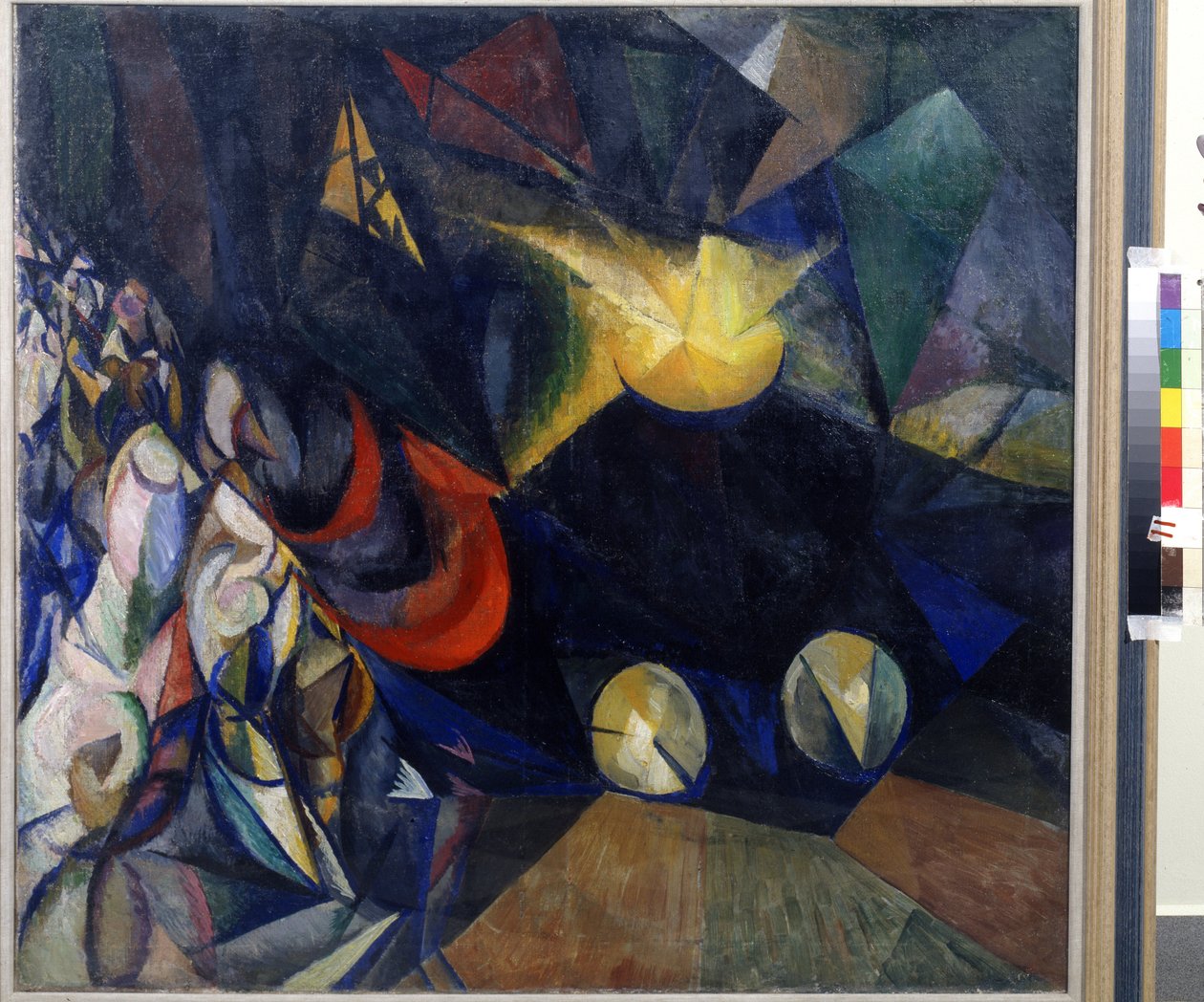 蒸汽机（Machine a vapeur）。Peinture de Alexander Konstantinovich Bogomazov (1880-1930)。水彩画 作者 亚历山大博戈马佐夫