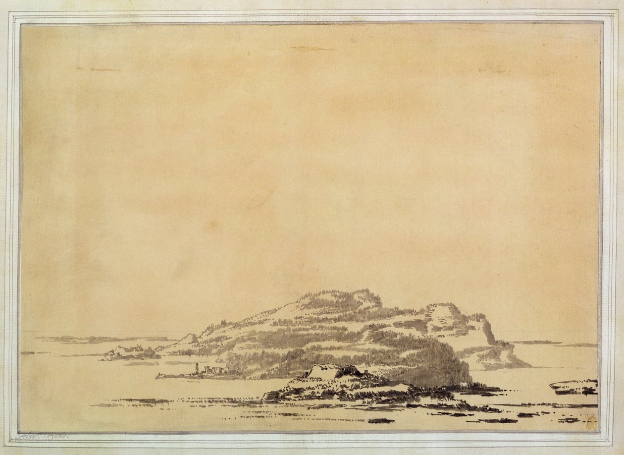 神奇景观，1780-85（用铅笔在纸上洗） 作者 亚历山大·科曾斯