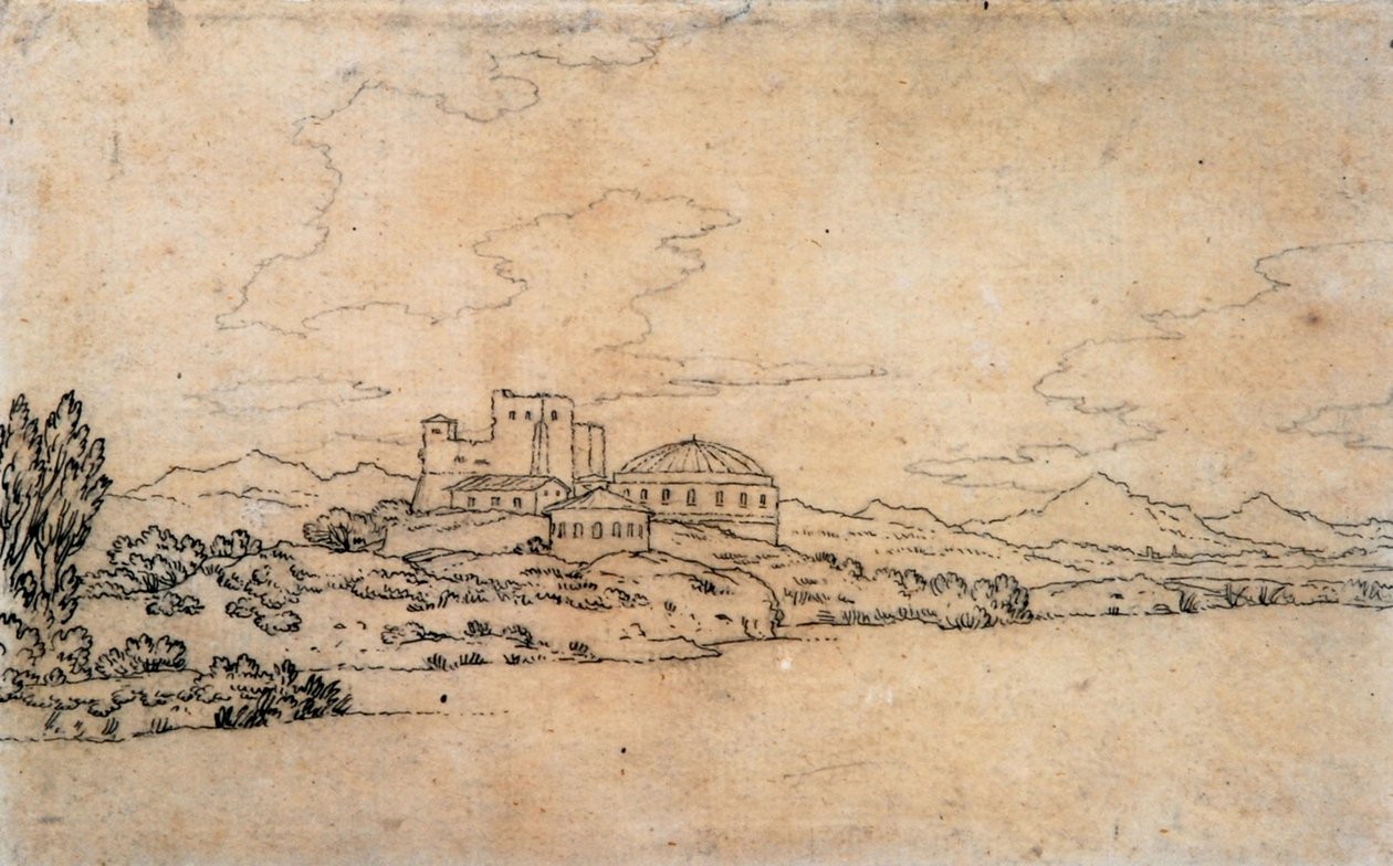 意大利风景与圆顶建筑 作者 亚历山大·科曾斯