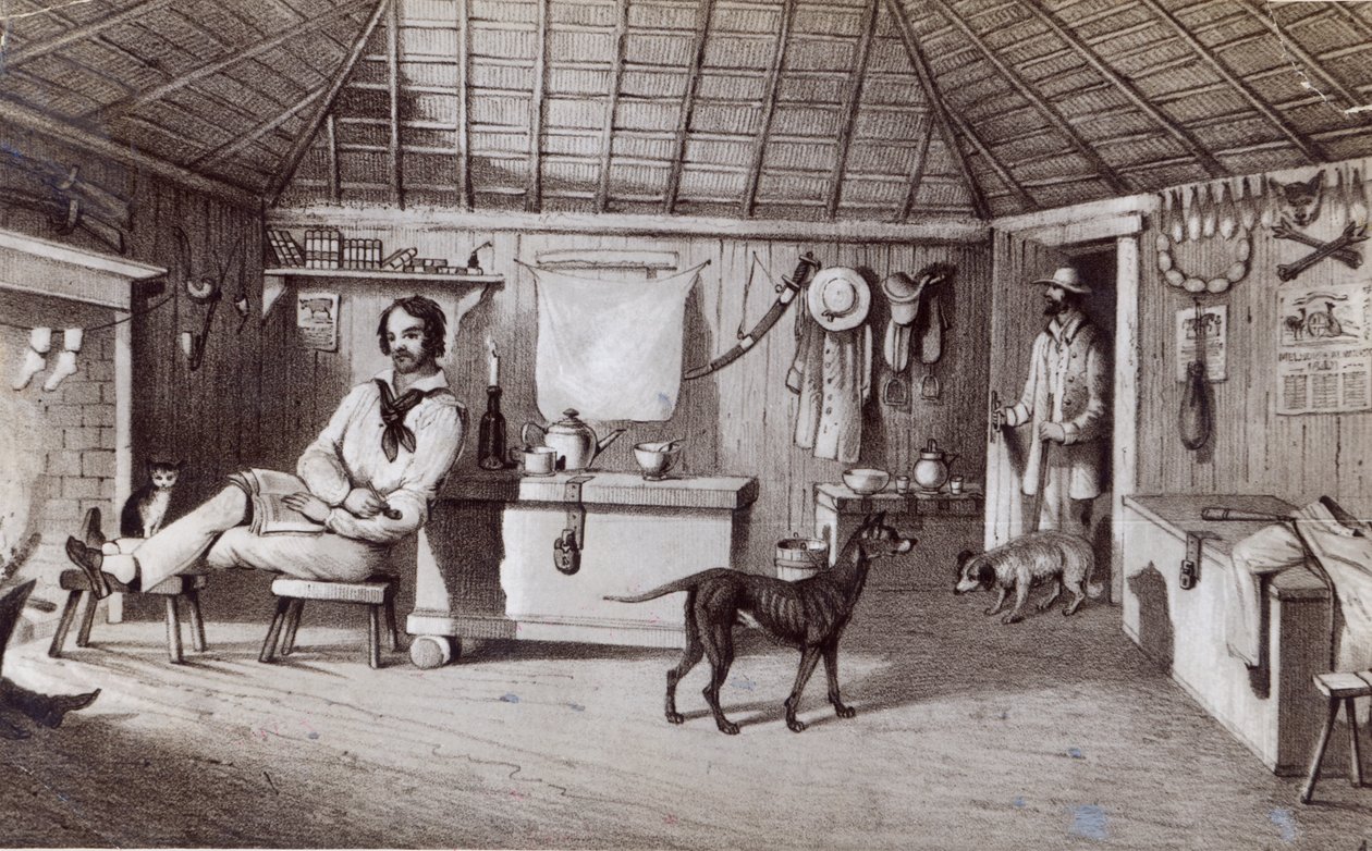 寮屋的第一家，c.1847 作者 亚历山大·丹尼斯顿·朗