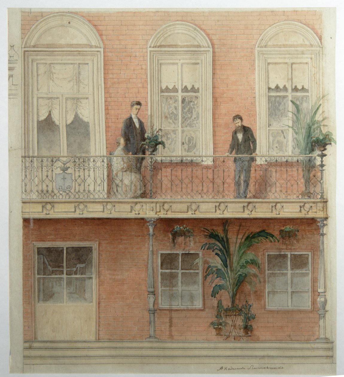 1875年Bely Kolodets庄园内Schwarz家庭住宅的阳台项目 作者 亚历山大·德米特里耶维奇·利托夫琴科