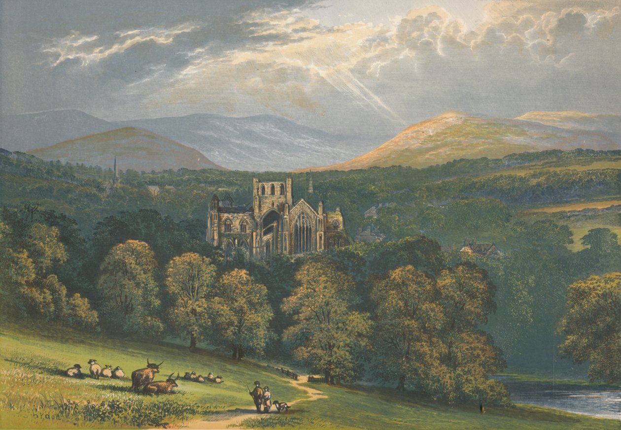 梅尔罗斯修道院（Melrose Abbey），1882年，1897年 作者 亚历山大·弗朗西斯·莱登