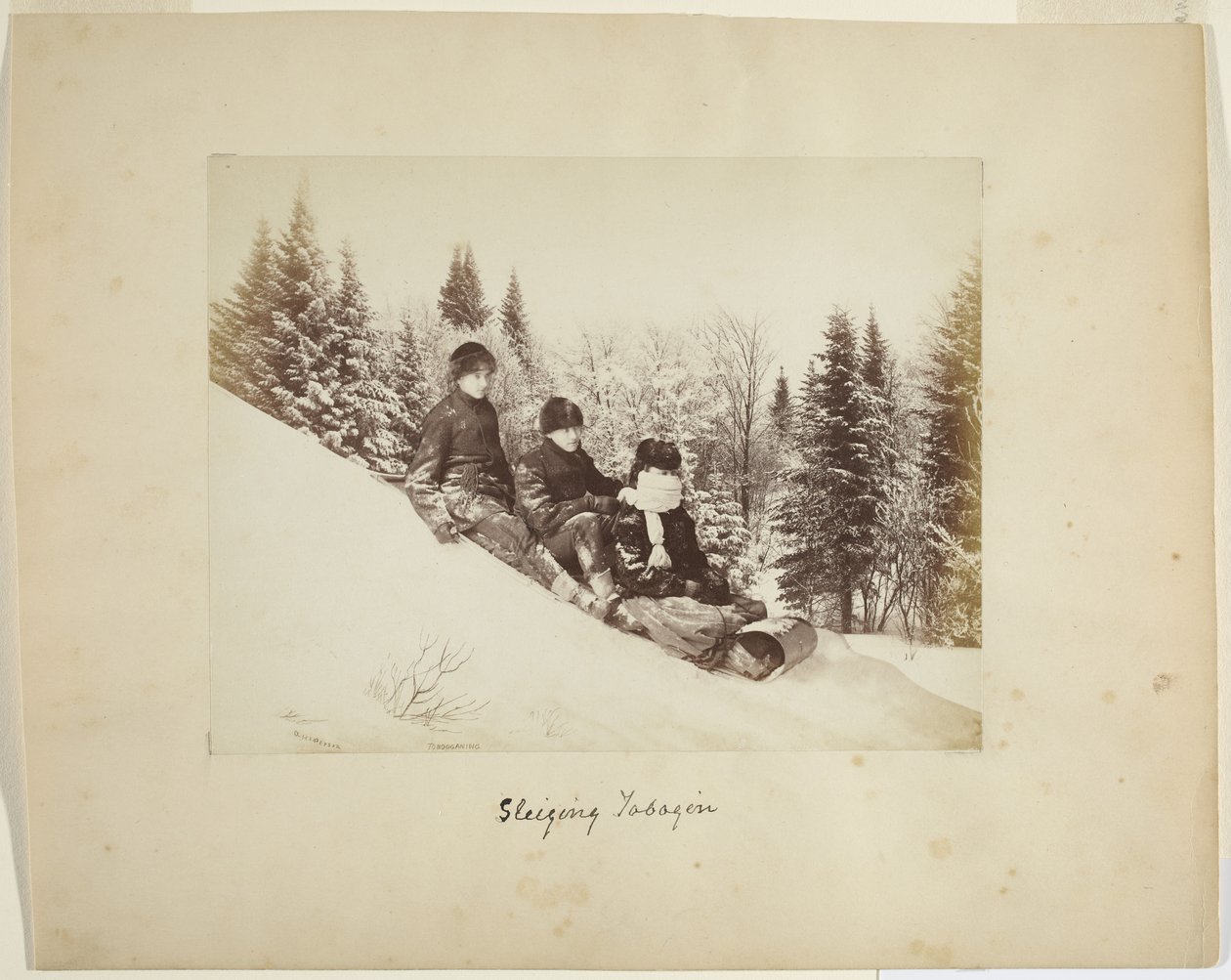 Tobogganing，c.1873（蛋白印刷（复合材料）） 作者 亚历山大·亨德森
