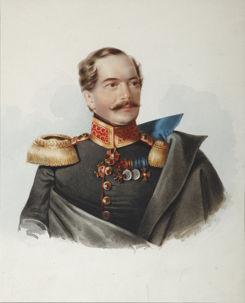 德米特里·阿列克谢耶维奇·谢尔巴托夫伯爵的肖像1818-1881年，1849年 作者 亚历山大·伊万诺维奇·克鲁德
