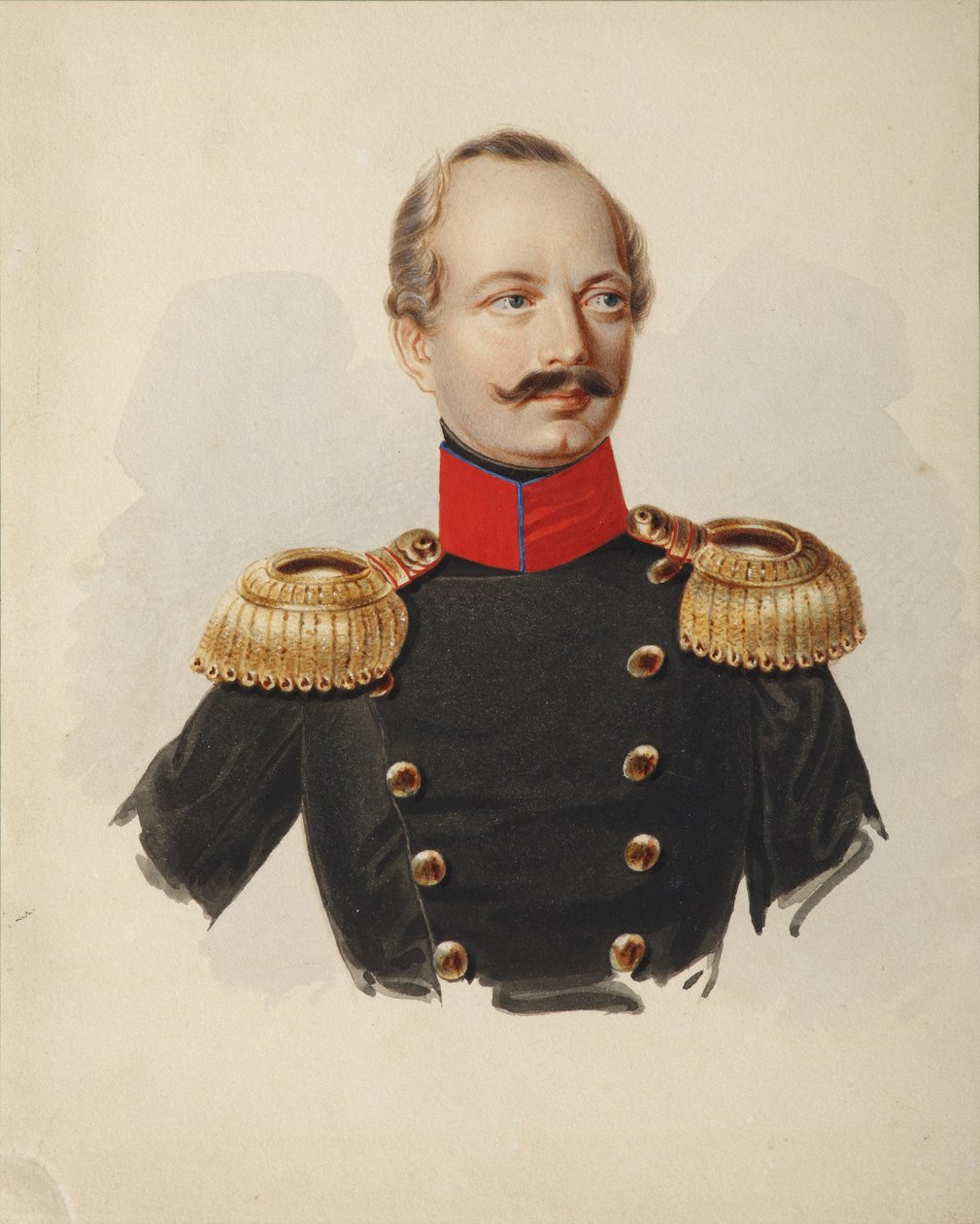 尼古拉·费奥多罗维奇·普劳汀的肖像1794-1866，1839-1843年 作者 亚历山大·伊万诺维奇·克鲁德