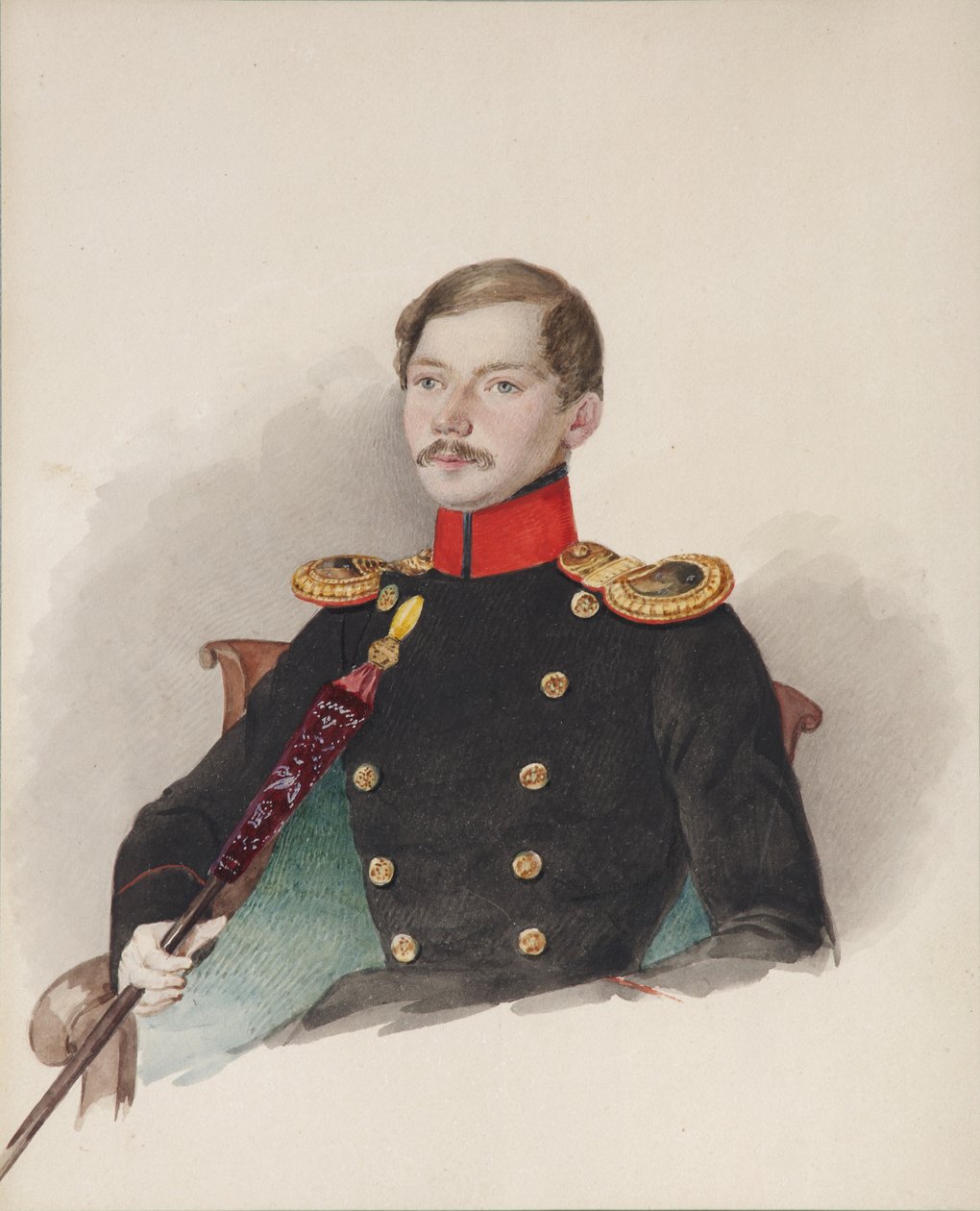 瓦西里·瓦西里耶维奇·恩格哈特的肖像1814-1868，1839-1840 作者 亚历山大·伊万诺维奇·克鲁德