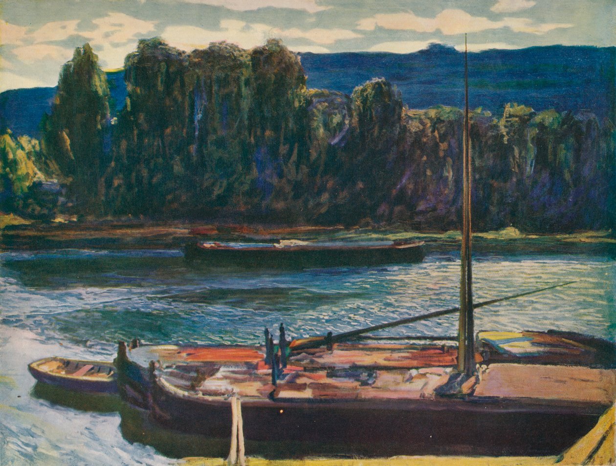 塞纳河上的夜晚，c1910，1912年 作者 亚历山大·杰米森