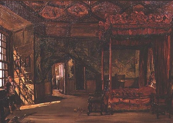 玛丽皇后的卧室，荷里路德（油画） 作者 亚历山大·尼尔（Alexander Jnr）。弗雷泽