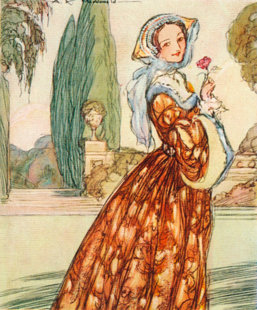 安妮·伯林（Anne Boleyn），c1507-1536。亨利八世的妻子和配偶，伊丽莎白女王一世的母亲，1937年 作者 亚历山大·麦克唐纳