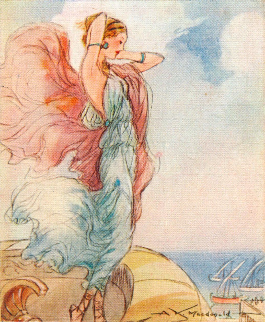 特洛伊的海伦，宙斯和莱达的女儿，1937年 作者 亚历山大·麦克唐纳