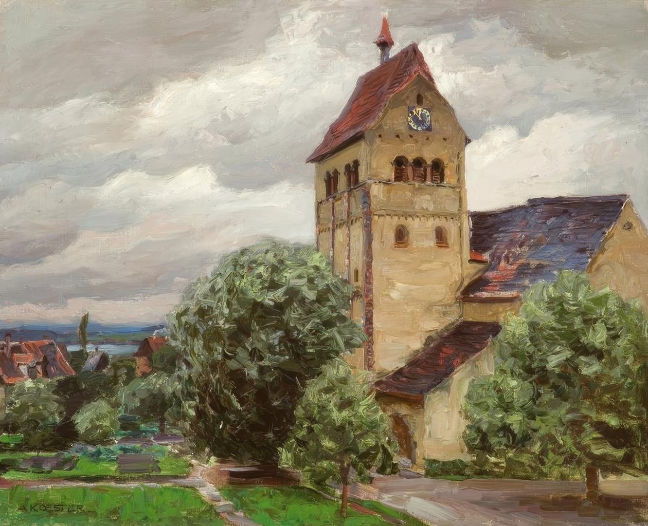 Reichenau，Marienmünster-亚历山大·科斯特绘画 作者 亚历山大·科斯特