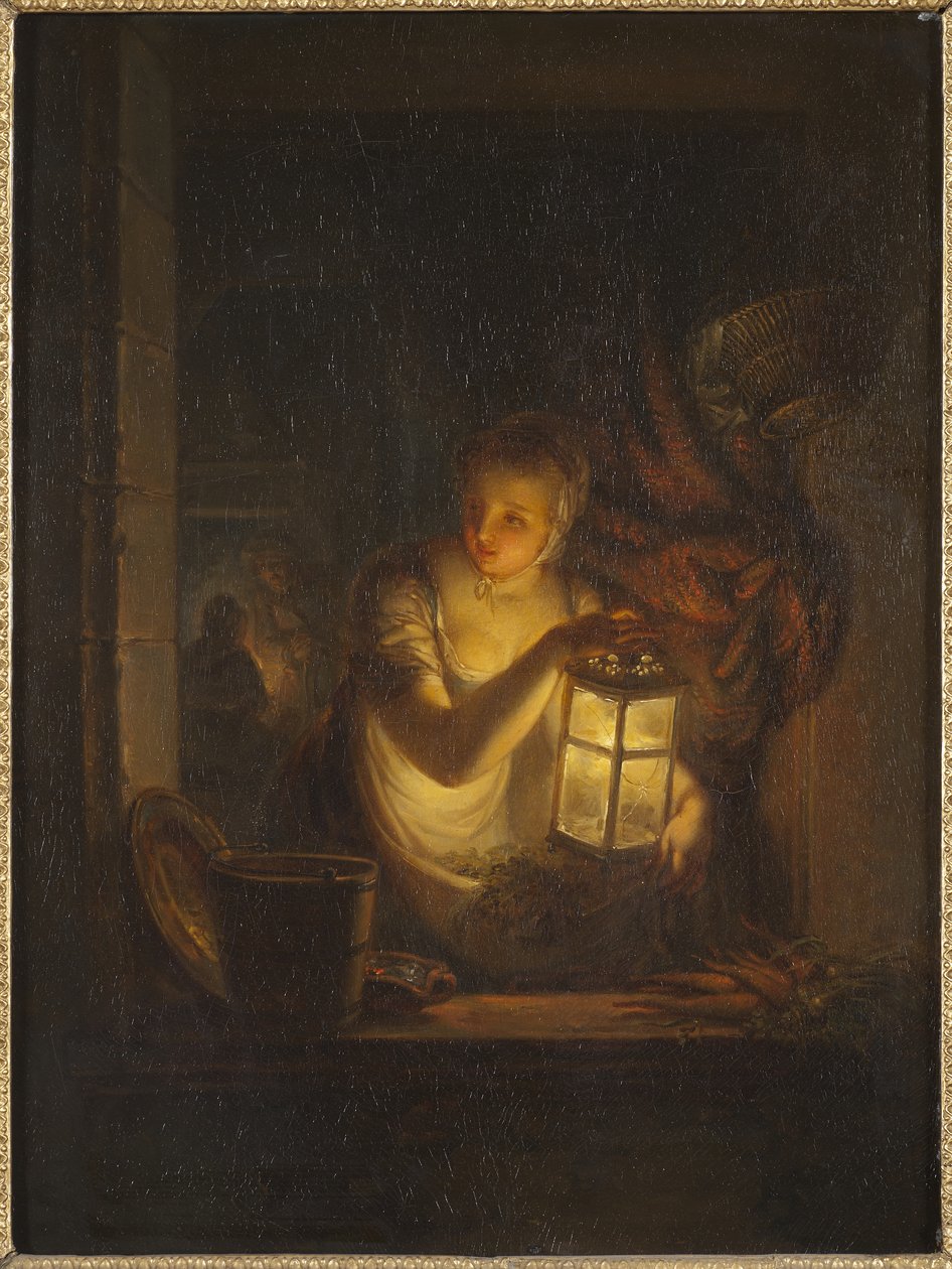 一个女人与一个灯笼，1818年 作者 亚历山大·劳瑞斯（AlexanderLauréus）