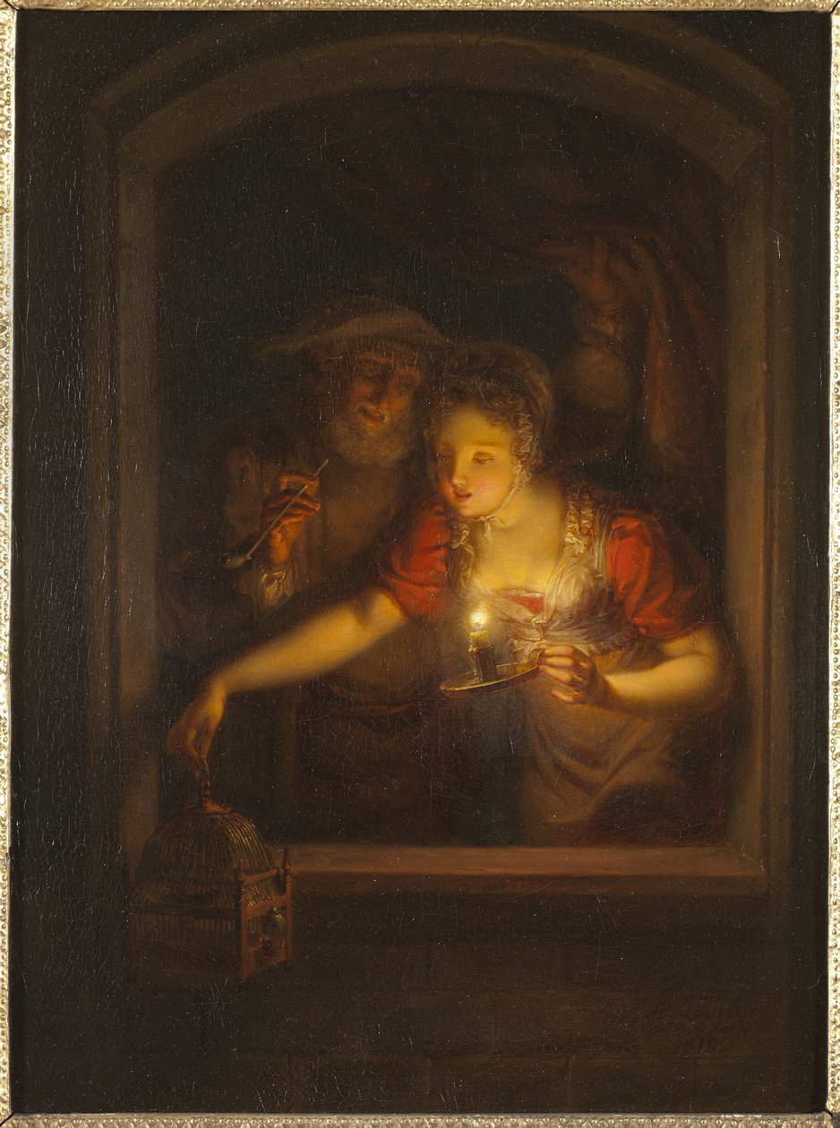 一个燃烧的蜡烛的女人，1818年 作者 亚历山大·劳瑞斯（AlexanderLauréus）